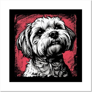 Retro Art Maltese dog Lover Posters and Art